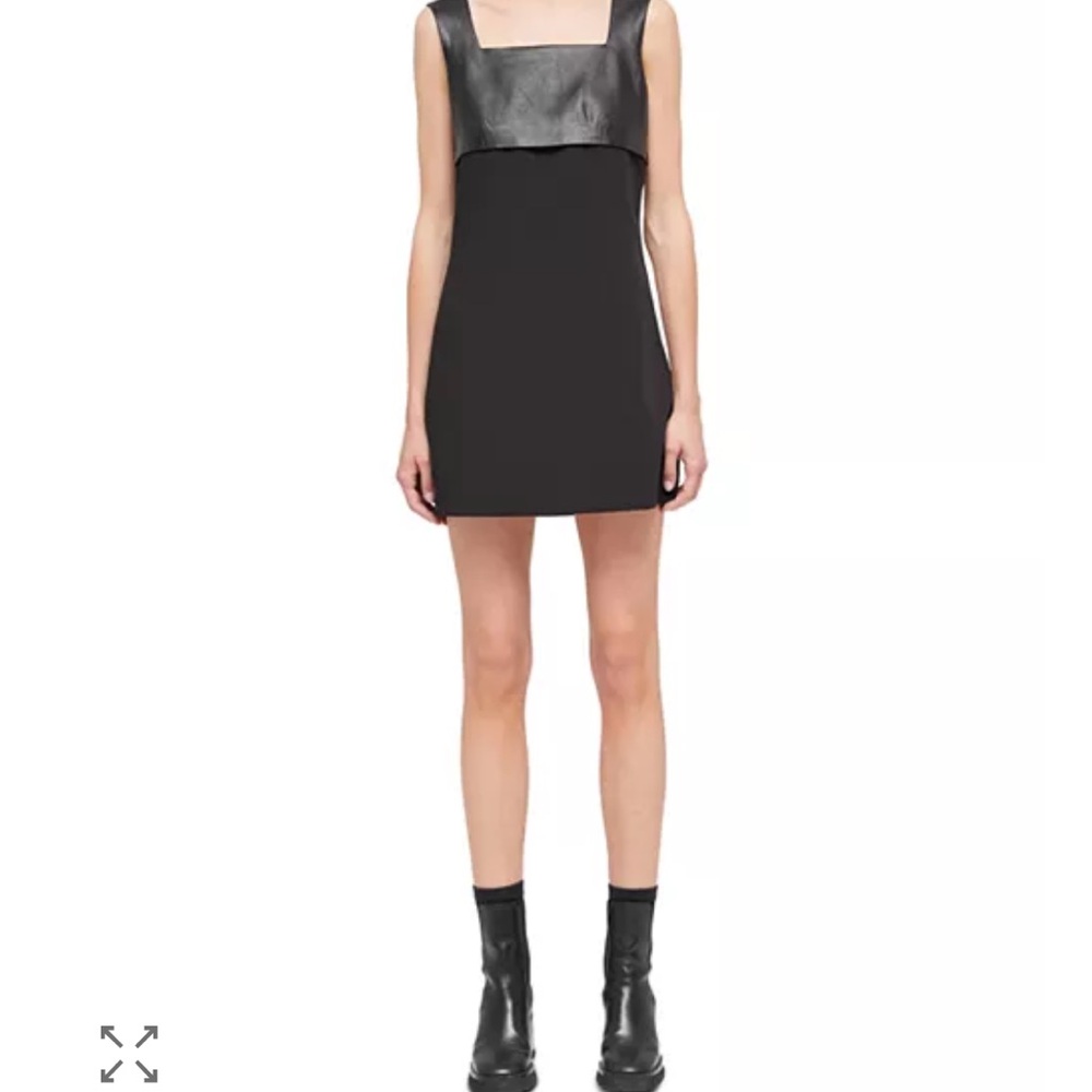 The Kooples Mixed Media Leather Yoke Mini Dress – FR 2 / US S – NWT – $375